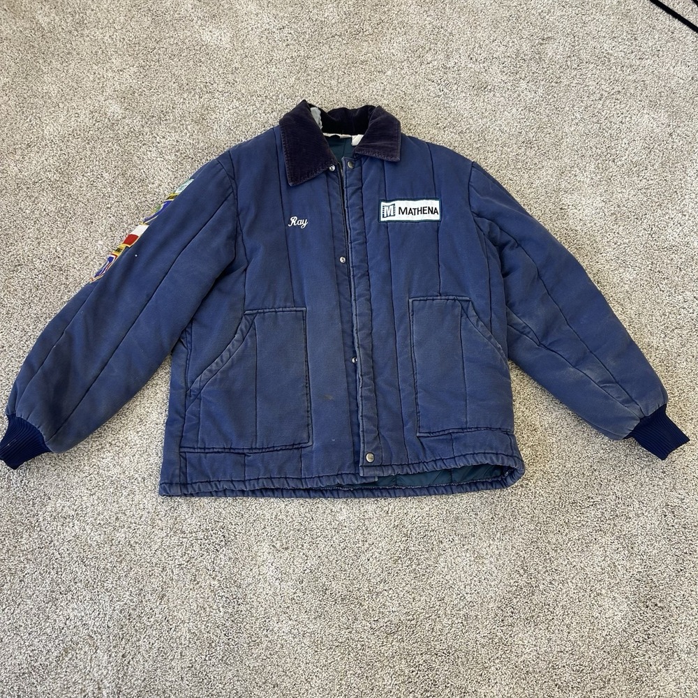 Vintage Walls Mens L Blizzard-Pruf Worker Work Jacket Thermal *Has Patches, Name